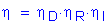 Formula: eta = eta subscript D times eta subscript R times eta subscript I