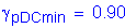 Formula: gamma subscript pDCmin = 0 point 90