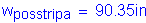 Formula: w subscript posstripa = 90 point 35 inches