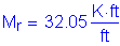 Formula: M subscript r = 32 point 05 Kips foot per foot