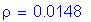 Formula: rho = 0 point 0148