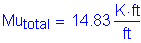 Formula: Mu subscript total = 14 point 83 Kips foot per foot