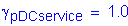 Formula: gamma subscript pDCservice = 1 point 0