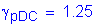 Formula: gamma subscript pDC = 1 point 25