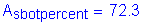 Formula: A subscript sbotpercent = 72 point 3