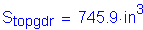 Formula: S subscript topgdr = 745 point 9 inches cubed