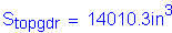 Formula: S subscript topgdr = 14010 point 3 inches cubed