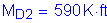 Formula: M subscript D2 = 590 K feet