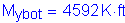 Formula: M subscript ybot = 4592 K feet