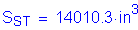 Formula: S subscript ST = 14010 point 3 inches cubed