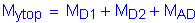 Formula: M subscript ytop = M subscript D1 + M subscript D2 + M subscript AD