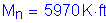 Formula: M subscript n = 5970 K feet