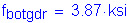 Formula: f subscript botgdr = 3 point 87 ksi