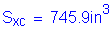 Formula: S subscript xc = 745 point 9 inches cubed