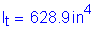 Formula: I subscript t = 628 point 9 inches superscript 4