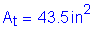 Formula: A subscript t = 43 point 5 inches squared