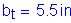 Formula: b subscript t = 5 point 5 inches