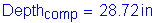 Formula: Depth subscript comp = 28 point 72 inches