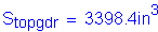 Formula: S subscript topgdr = 3398 point 4 inches cubed