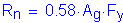 Formula: R subscript n = 0 point 58 times A subscript g times F subscript y