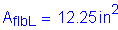 Formula: A subscript flbL = 12 point 25 inches squared