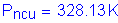 Formula: P subscript ncu = 328 point 13 K