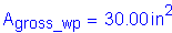 Formula: A subscript gross_wp = 30 point 00 inches squared