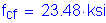 Formula: f subscript cf = 23 point 48 ksi