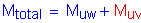 Formula: M subscript total = M subscript uw + M subscript uv