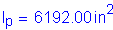 Formula: I subscript p = 6192 point 00 inches squared