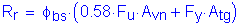 Formula: R subscript r = phi subscript bs times ( 0 point 58 times F subscript u times A subscript vn + F subscript y times A subscript tg )