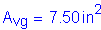 Formula: A subscript vg = 7 point 50 inches squared