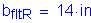 Formula: b subscript fltR = 14 inches