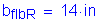 Formula: b subscript flbR = 14 inches