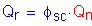 Formula: Q subscript r = phi subscript sc times Q subscript n