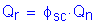 Formula: Q subscript r = phi subscript sc times Q subscript n