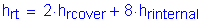 Formula: h subscript rt = 2 times h subscript rcover + 8 times h subscript rinternal