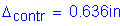 Formula: Delta subscript contr = 0 point 636 inches