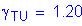 Formula: gamma subscript TU = 1 point 20