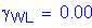 Formula: gamma subscript WL = 0 point 00