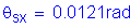 Formula: theta subscript sx = 0 point 0121rad