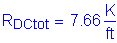 Formula: R subscript DCtot = 7 point 66 Kips per foot
