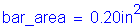 Formula: bar_area = 0 point 20 inches squared