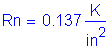 Formula: Rn = 0 point 137 Kips per square inch