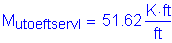 Formula: M subscript utoeftservI = 51 point 62 Kips foot per foot