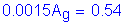 Formula: 0 point 0015A subscript g = 0 point 54