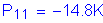 Formula: P subscript 11 = minus 14 point 8K