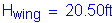 Formula: H subscript wing = 20 point 50 feet