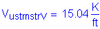 Formula: V subscript ustmstrV = 15 point 04 Kips per foot