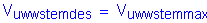 Formula: V subscript uwwstemdes = V subscript uwwstemmax